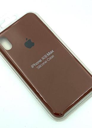 Силиконовый чехол с микрофиброй внутри iphone xs max silicon case #74 dark brown