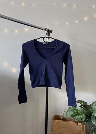 Кроп топ базовый в рубчик stradivarius