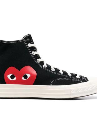 Чоловічі кеди converse x comme des garcons play top sneakers black 42.5