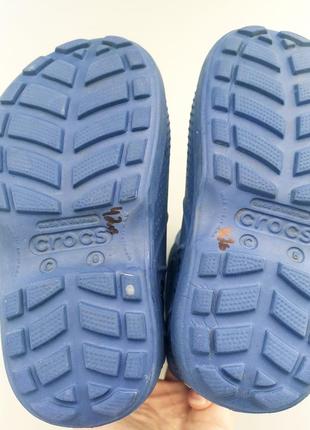 Сапоги резиновые для мальчика кроксы с ручками crocs kids handle it rain boot синие с8 25 р5 фото