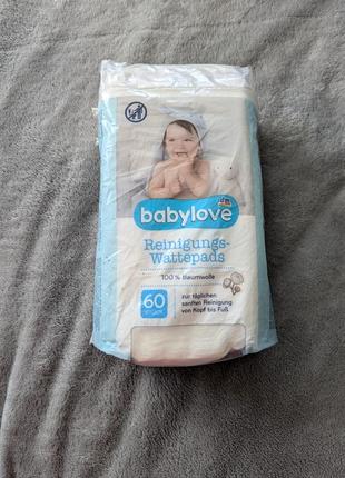 Очищающие ватные диски babylove 60шт