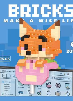 Міні конструктор bricks лис зі звірополісу