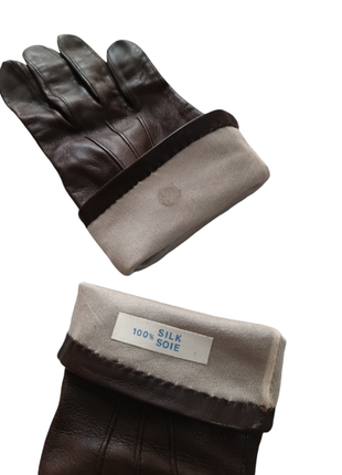 Перчатки коричневые 100% кожа4 фото