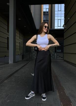 Атласная шелковая сатиновая макси миди юбка в стиле zara9 фото