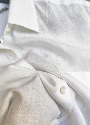 Стильна укорочена лляна сорочка оверсайз zara 🔥🔥🔥7 фото