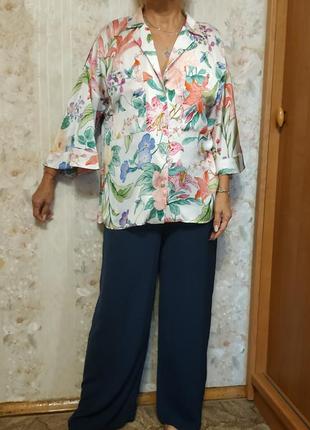 Роскошная блуза zara, рубашка в бельевом стиле, уличная пижама🌺4 фото