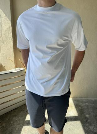 Футболка оверсайз біла однотонна rd373