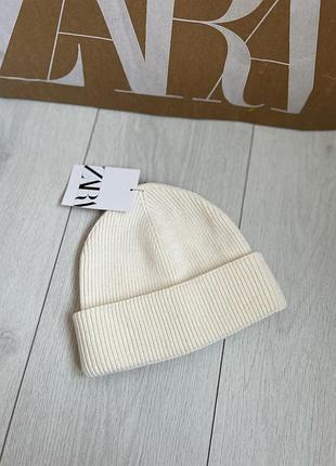 Бавовняна шапка в рубчик zara