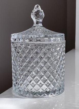 Скляна цукорниця з кришкою, 550 мл