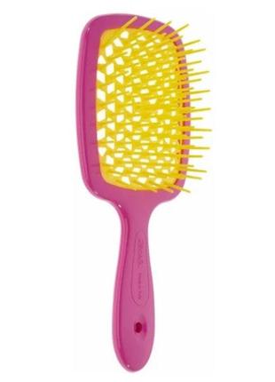 Janeke superbrush fuchsia/yellow. расческа. 86sp226 fy