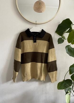 Джемпер в полоску с воротом (jumper with a collar)