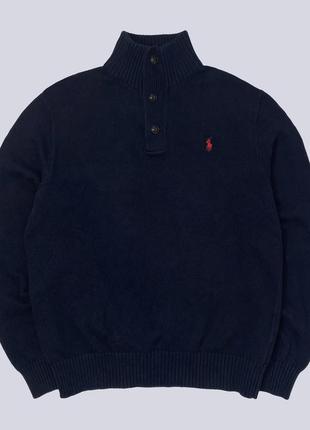 Идеальное состояние синий свитер с воротником polo ralph lauren