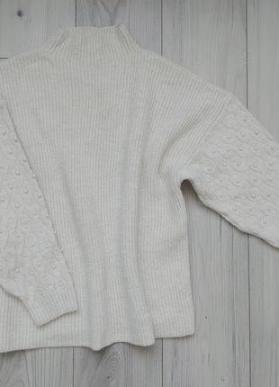 Кремовый свитер с жемчужинами george l-xxl