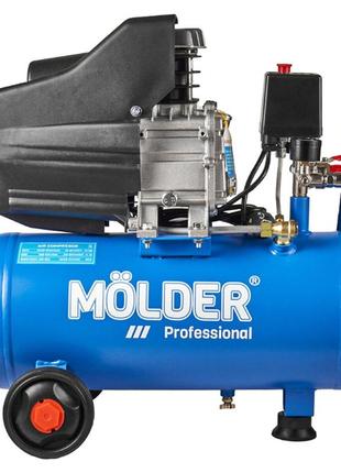 Компрессор molder масляный с ресивером 24л для работы в мастерской мощность 1100вт производительность 17 ve-33