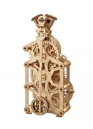 Дерев'яний механічний 3d конструктор ugears годинник-двигун (70217) 2