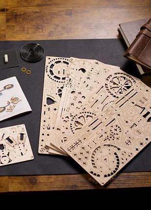 Дерев'яний механічний 3d конструктор ugears годинник-двигун (70217) 10
