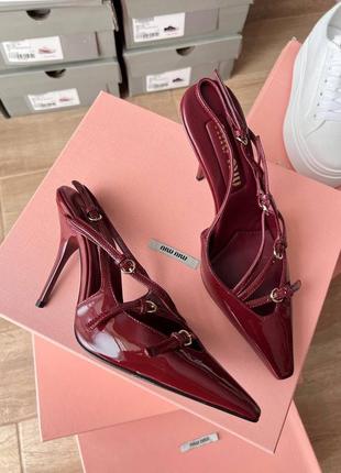 Туфли слингбеки miu miu каблук 10 см