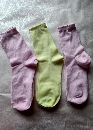 Детские носки набор 3 шт 33-34 размер (стопа 19см). детские носки. 5024