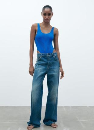Бесшовный боди zara, электрический синий