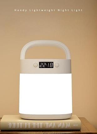 Акумуляторний світлодіодний нічник з пультом та годинником