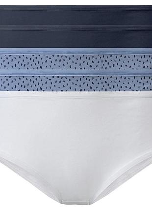 Женские хипстеры esmara®, 5 шт., размер 3xl/4xl, цвет синий, деним, белый