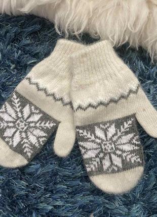 Варежки, женские ангора