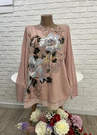 Блузка блуза реглан кофтинка довгий рукав р 50 (xl) з віскози  бренд "marks&spencer"