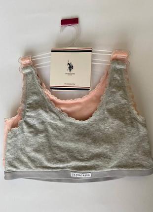 Женское бра u.s. polo assn. регулируемые бретели набор 2 штуки 90% cotton люксовое качество