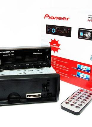 Автомагнітола pioneer 1093 знімна панель usb+sd+fm+aux+ пульт