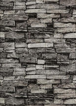 Самоклеюча 3d панель під камінь сірий піщаник для стін та стель легкий монтаж шумоізоляція ku-22