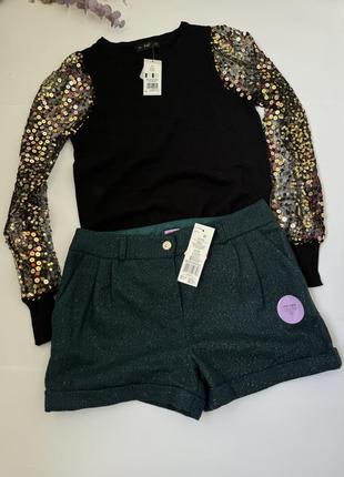 Шорти з люрексом та нарядний светр