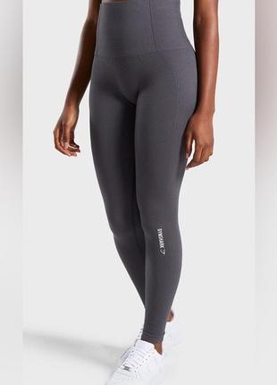 Жіночі лосини легінси тайтси gymshark power down leggings — charcoal