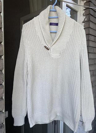 Свитер вязаный, zara man р. xl, бежевый, слоновая кость