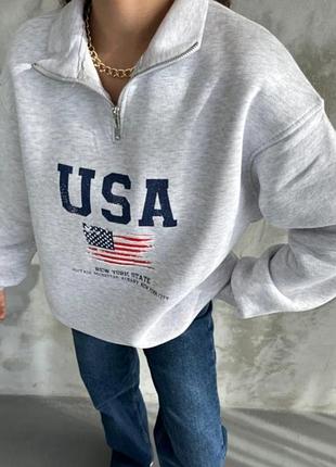 Худи на флисе оверсайз