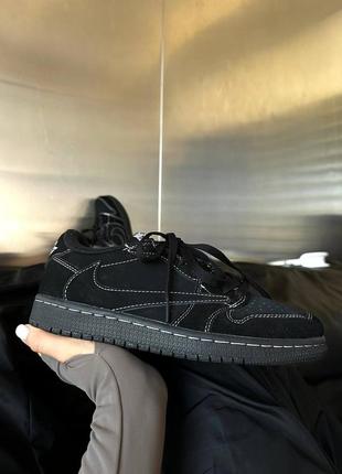 Nike air jordan 1 low og ts travis scott - black phantom кросівки найк аір джордан 1 тревис скот