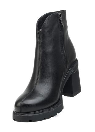 Ботильйони жіночі шкіряні на товстій підошві на зручному каблуку на кожен день 1901ц
