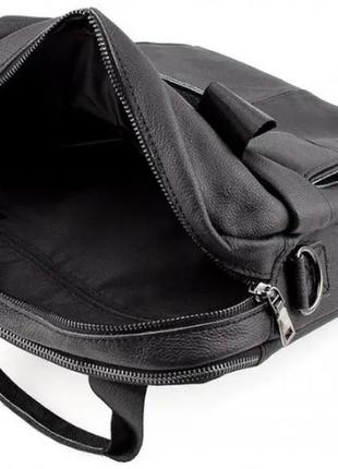 Мужская сумка через плечо из натуральной кожи tiding bag 1079734 черная10 фото