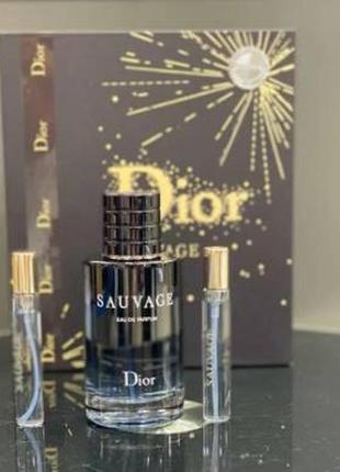 Набор christian dior sauvage eau de parfum 3в1 70*10*10 мл (диор саваг)