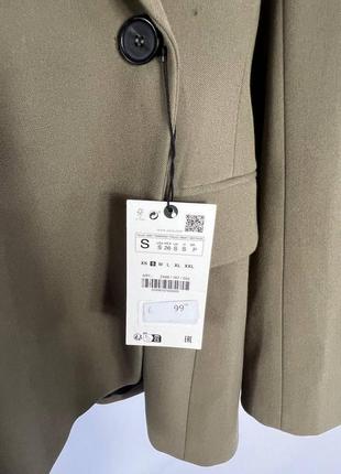 Жакет (пиджак) на запах zara хаки в размере s артикул 2498/7076 фото