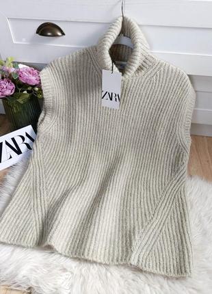 Комфортный трикотажный жилет с открытой спиной от zara
