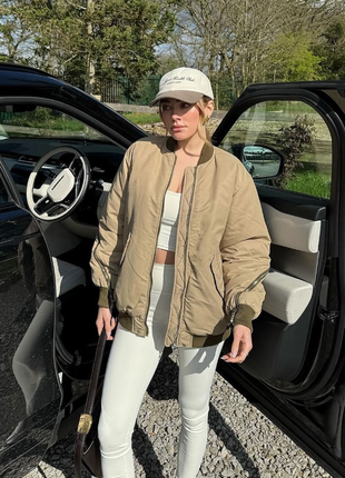 Теплящий водоотталкивающий бомбер оверсайз zara xs, xxl