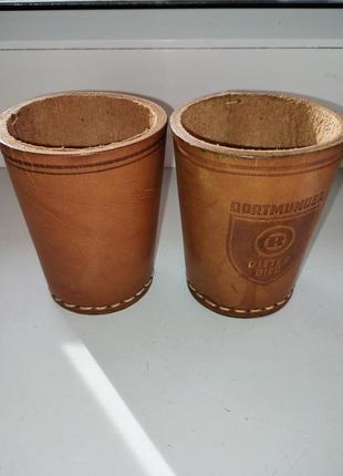 Кожаный винтажный шейкер для кубиков ручная работа