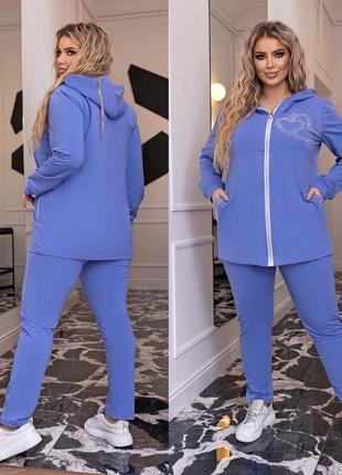 Костюм спортивный на змейке 449 "сердце" джинс