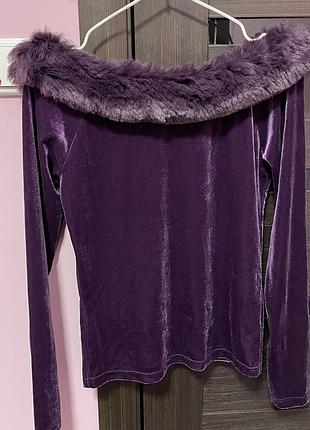 Кофта з хутром оксамит
