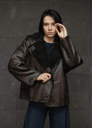 Дубленка женская zara черная мех