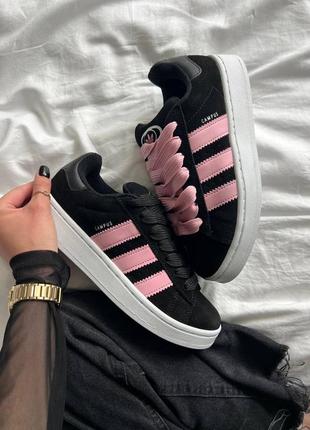 Брендовые женские кроссовки adidas campus 00s black/pink * bountd