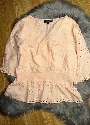 Стильна бавовняна сорочка блузка із прошви великого розміру l dorothy perkins