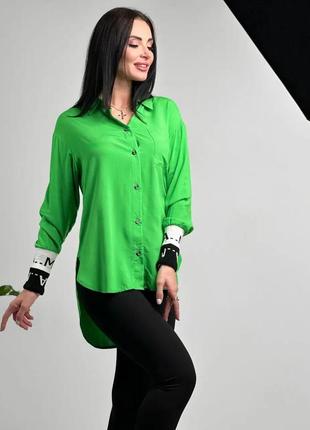Подовжена жіноча блуза (чорний, зелений, білий, малиновий) 42-44, 46-48, 50-52