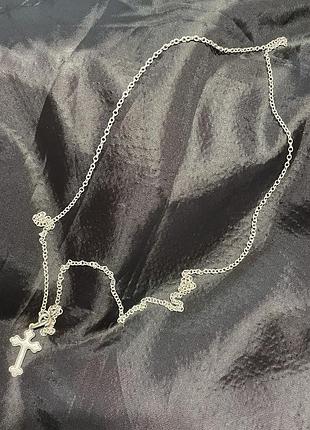 Ланцюжок з хрестиком - срібло
