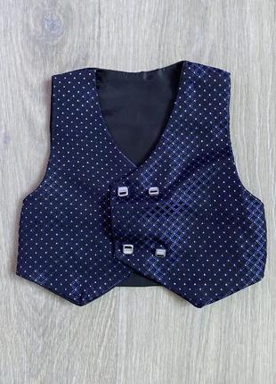 Синя блискуча костюмна жилетка на малюка хлопчика 3 4 5 місяців